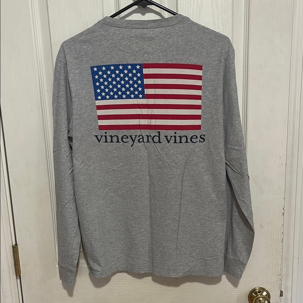 Gray Vineyard Vines Men's Long Sleeve Shirt - Picture 3 of 5
